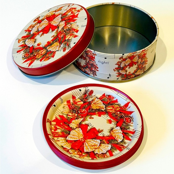 Vintage Coasters Christmas Holiday Home Decor Drinkware Barware Red Wreath Bows - Picture 4 of 16